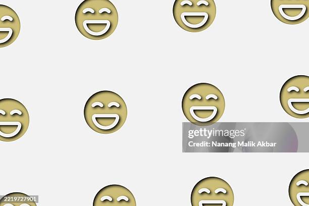 paper cut happy icon pattern for background design - feedback loop stock illustrations