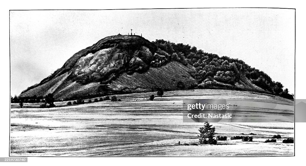 Mountain forms of sedimentary rocks, phonolite dome. Milseburg
