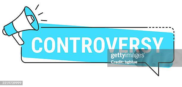 controversy - speech bubble and megaphone on white background - multiple chat bubbles stock illustrations