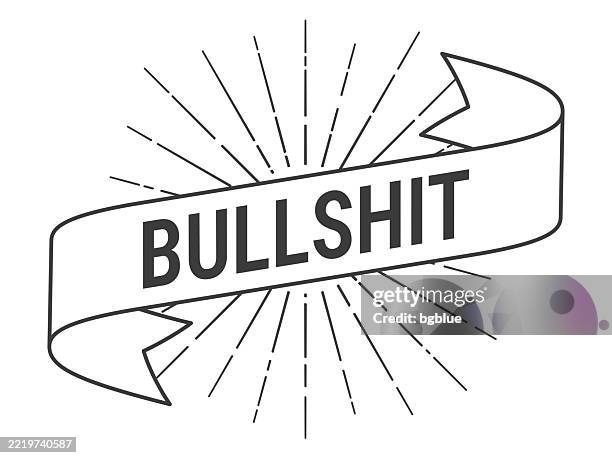 bullshit - banner with sunbursts on white background - hungover stock illustrations