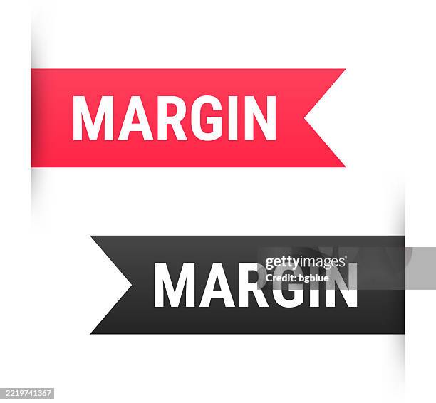 margin - banner, bookmark, ribbon, label on white background - kalanchoe blossfeldiana stock illustrations