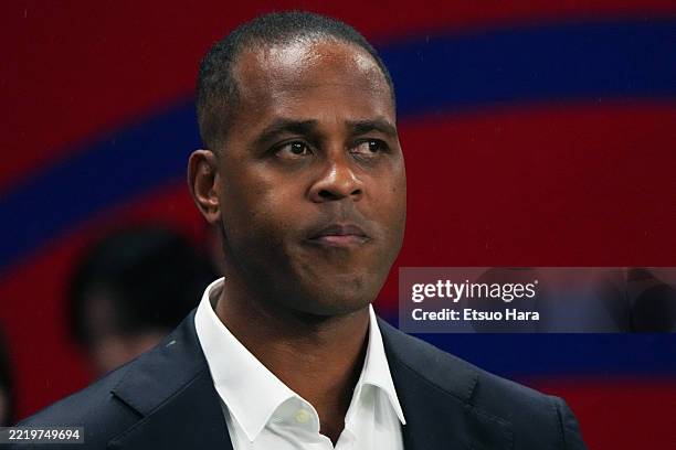 Indonesia head coach Patrick Kluivert looks on prior to the FIFA World Cup Asian Third Qualifier Group C match between Japan and Indonesia at...