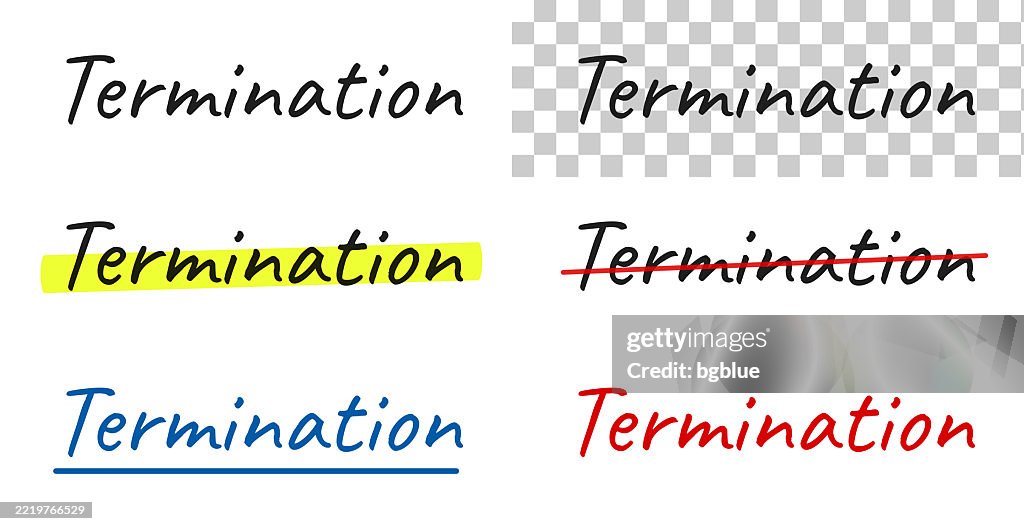 Termination Handwritten Text Highlighted Crossed Out Underlined On ...