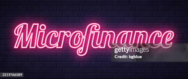 Microfinance Computer Background Microfinance Glowing Neon Text On Brick Wall Background High-Res Vector ...