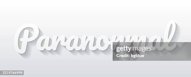 paranormal - flat design with paper cut effect on blank background - metaphysics stock illustrations
