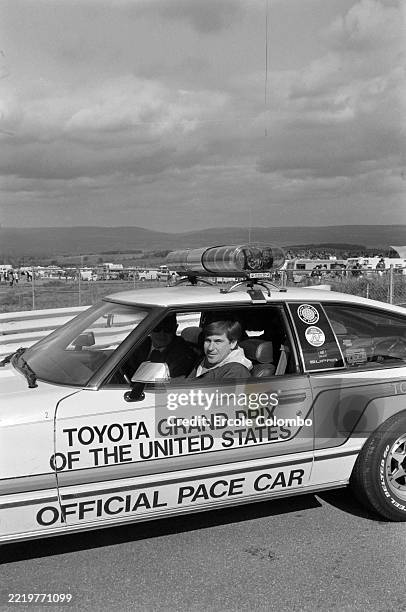 Ricardo Zunino sits in the pace car at the United States GP, Watkins Glen, New York, United States, 3rd-5th October 1980.
