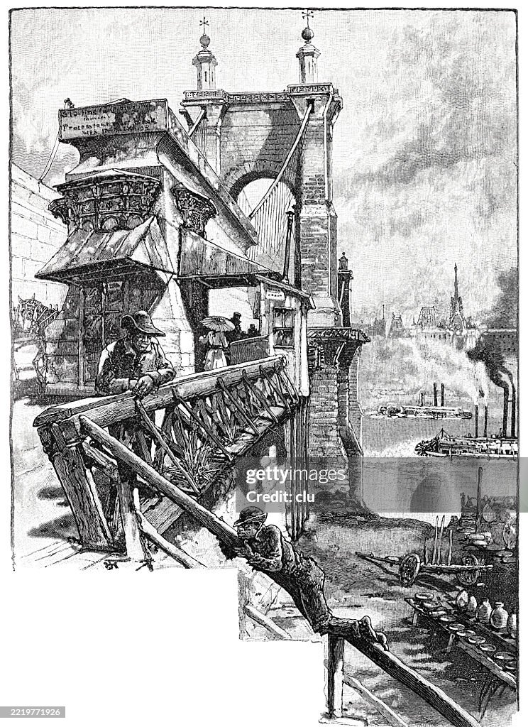 Cincinnati bridge, toll gate