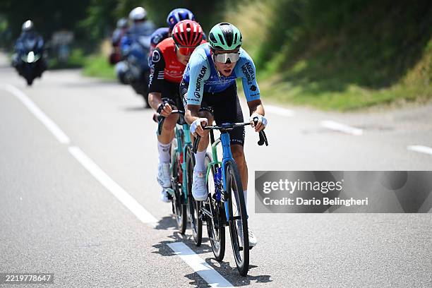 Jordan Labrosse of France and Team Decathlon AG2R La Mondiale leads the breakaway during the 77th Criterium du Dauphine 2025, Stage 5 a 183km stage...