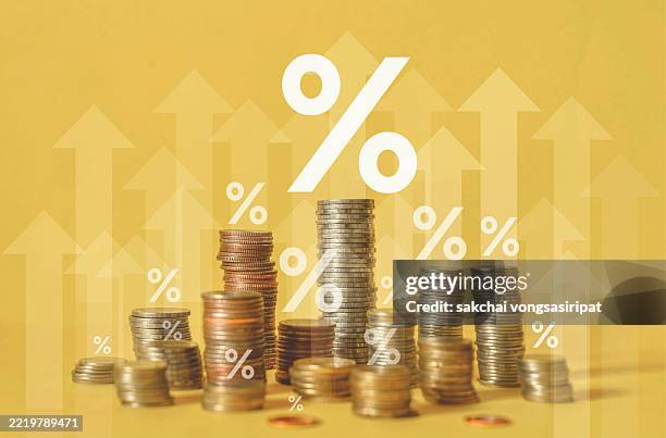 interest rate percentage icon concept, the concept of interest rates - interest rate stock pictures, royalty-free photos & images