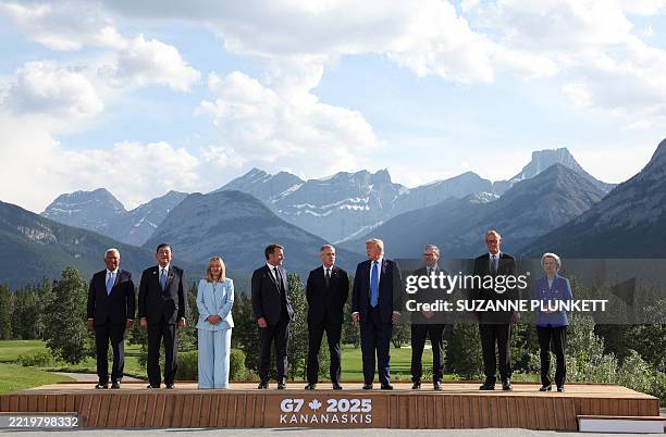 European Council President Antonio Costa, Japanese Prime Minister Shigeru Ishiba, Italian Prime Minister Giorgia Meloni, French President Emmanuel...