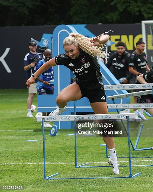 Livi Sheld during a training session ahead of Soccer Aid 2025 at Champneys Tring on June 12, 2025 in Tring, England.