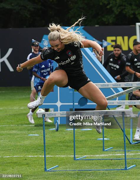Livi Sheld during a training session ahead of Soccer Aid 2025 at Champneys Tring on June 12, 2025 in Tring, England.