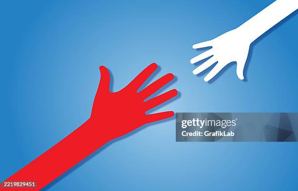 helping hands connect - cupped hands stock illustrations
