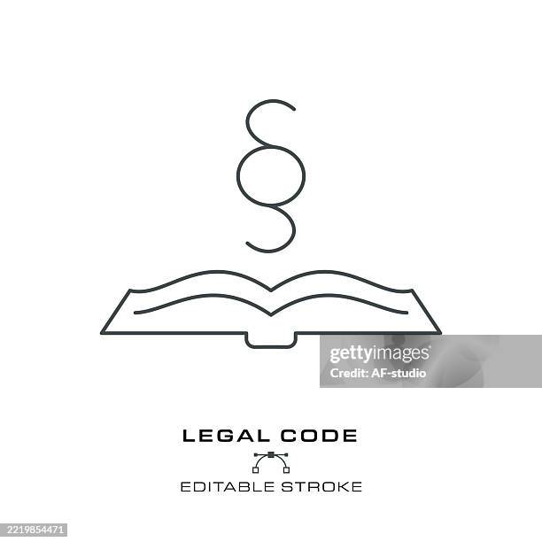 legal code - legal line icon - editable stroke - paragraph stock illustrations