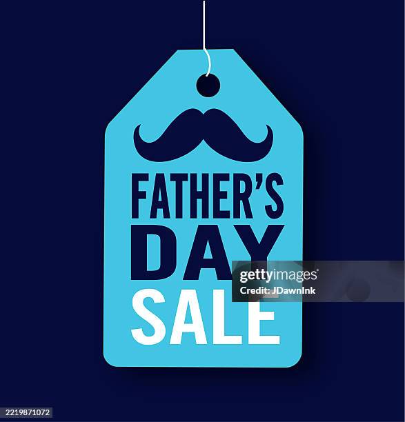 ilustraciones, imágenes clip art, dibujos animados e iconos de stock de banner web de venta del día del padre con diseño de forma de etiqueta de precio y bigote - dia del padre