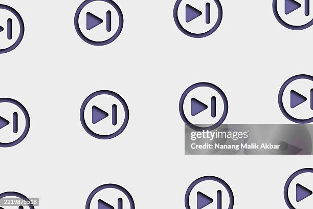paper cut play button icon pattern for background design - video player elements stock illustrations
