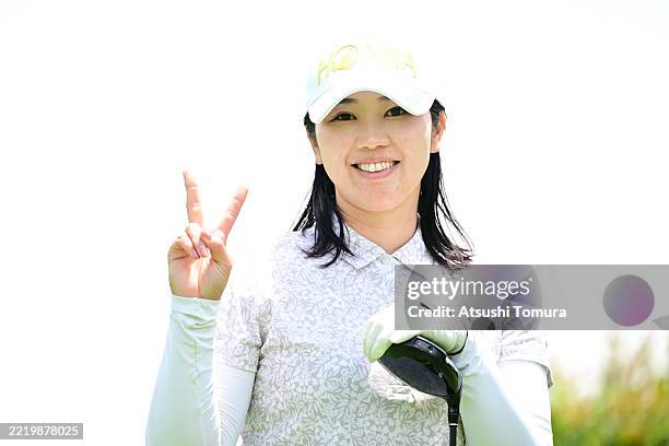 Rumi Yoshiba of Japan poses on the 14th hole during the second round of Ai Miyazato Suntory Ladies Open Golf Tournament at Rokko Kokusai Golf Club on...