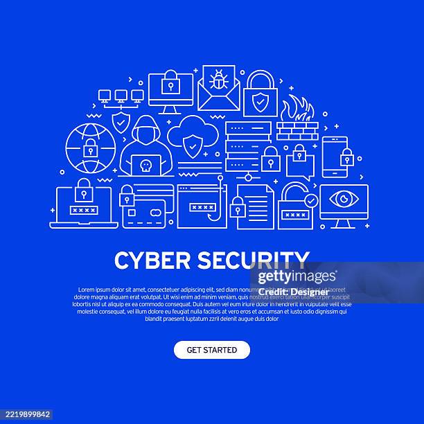 cyber security related vector illustration. firewall, hacker, computer virus, digital, technology, security, privacy, protection - website coding error stock illustrations