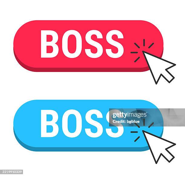 Boss Button Boss Red And Blue Buttons With Cursor On White Background High-Res ...