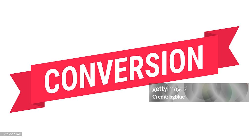 Conversion - Red banner on white background