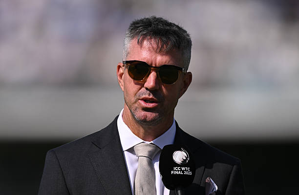 Kevin Pietersen, former England international cricket player, speaks during an interview on day three of the ICC World Test Championship Final 2025...