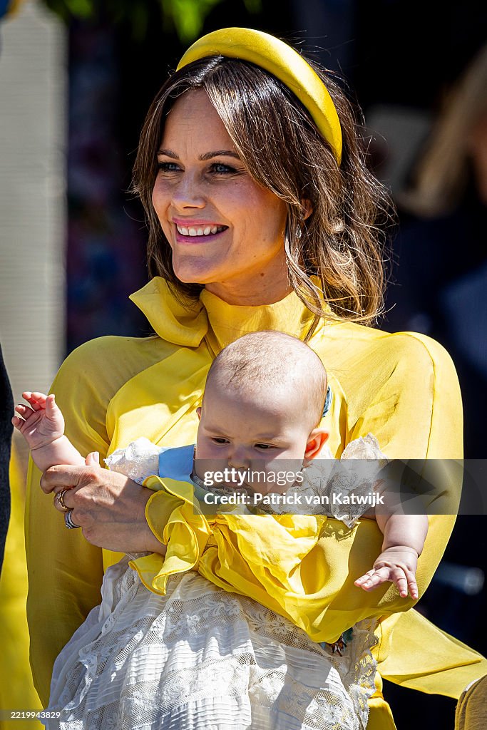 Queen Ines Princess Sofia of Sweden and Princess Ines of Sweden leave the chapel ...