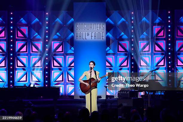 Gracie Abrams performs onstage during the 2025 Songwriters Hall Of Fame Induction Ceremony at Marriott Marquis Times Square on June 12, 2025 in New...