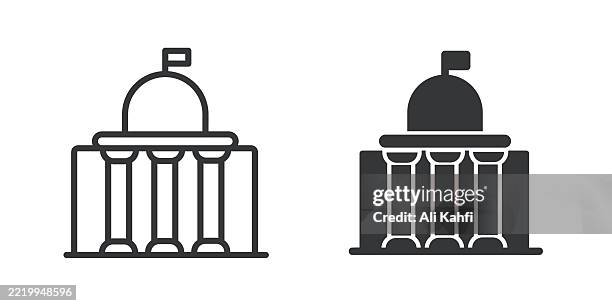 government thin line and glyph solid icon. editable stroke and perfect pixel isolated on transparent background - ground rules stock illustrations
