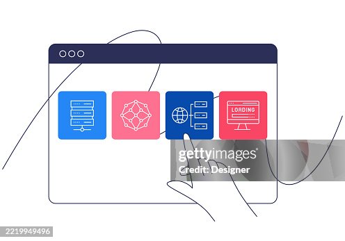 Web Hosting Related Vector Illustration. Database, Internet, Technology, Computer, Network, Server Web Hosting Related Vector Illustration. Database, Internet, Technology, Computer, Network, Server