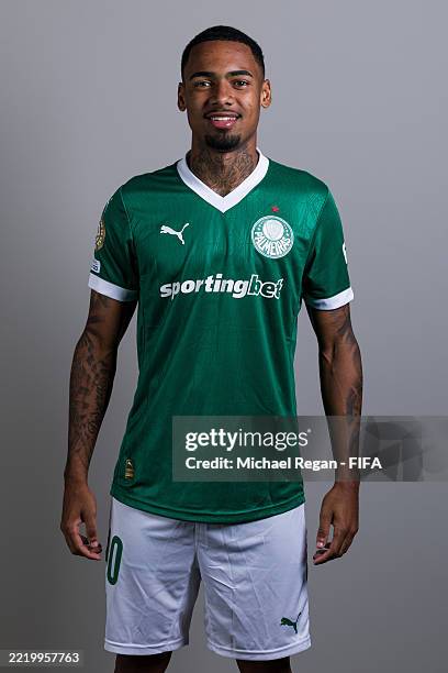 Allan of Palmeiras poses for a portrait during the official FIFA Club World Cup 2025 portrait session of SE Palmeiras on June 12, 2025 in Greensboro,...
