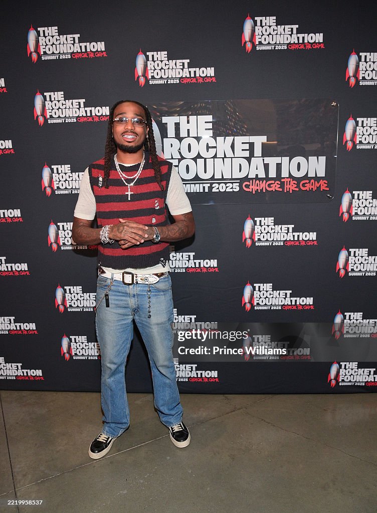 Rocket Rapper 2025 Rapper Quavo attends The Rocket Foundation Summit 2025 at College ...