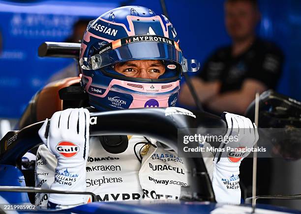 Alexander Albon of Thailand and Williams prepares to drive prior to practice ahead of the F1 Grand Prix of Canada at Circuit Gilles-Villeneuve on...