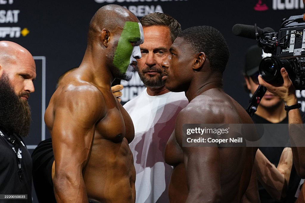 Usman Injection Kamaru Usman of Nigeria and Joaquin Buckley face off during the UFC ...