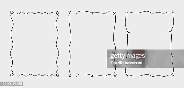 Hand drawn line doodle wavy rectangle frame collection Hand drawn line doodle wavy rectangle frame collection