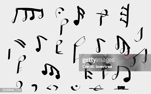 Hand drawn graffiti musical note Hand drawn graffiti musical note