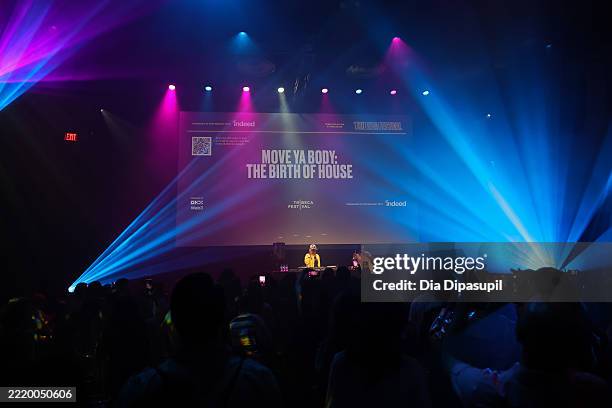 Lori Branch and DJ Celeste Alexander onstage at the "Move Ya Body: The Birth of House" premiere during the 2025 Tribeca Festival at Spring Studios on...