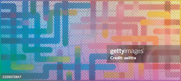 abstract multi colored background. connections. - circular maze stock illustrations