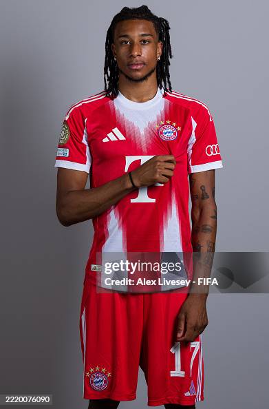 Michael Olise Of FC Bayern Munich Poses For A Portrait During The michael-olise-of-fc-bayern-munich-poses-for-a-portrait-during-the