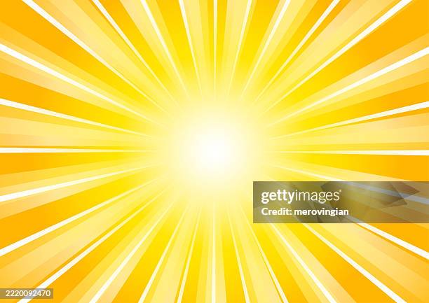 yellow radiant sunburst background. sunrise or sunset striped pattern - sunshine background stock illustrations