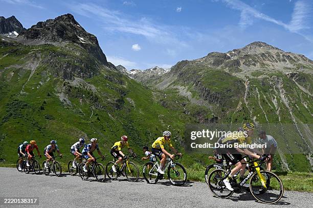 Jonas Vingegaard of Denmark and Team Visma | Lease a Bike, Tadej Pogacar of Slovenia and UAE Team Emirates - XRG - Yellow Leader Jersey and Matteo...