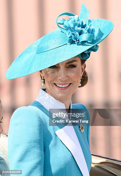 Catherine, Princess of Wales during Trooping The Colour 2025 on June 14, 2025 in London, England. Trooping The Colour is a ceremonial parade...
