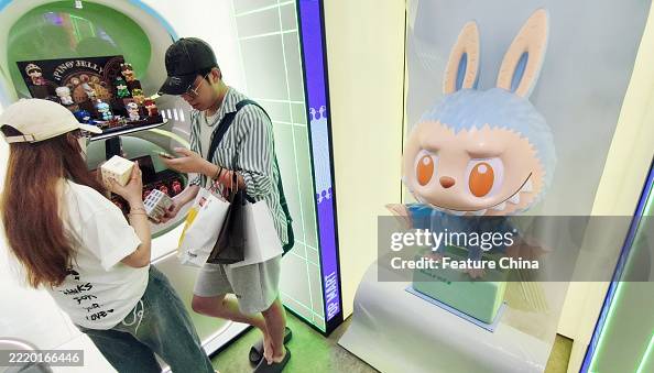 Labubu Map A Labubu toy is seen in the flagship store of Pop Mart in Shanghai ...