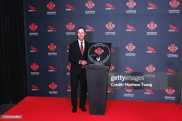 The first Canadian golfer to win the Masters Tournament, Mike Weir, attends the unveiling of his Canada’s Walk of Fame 2025 commemorative plaque to...