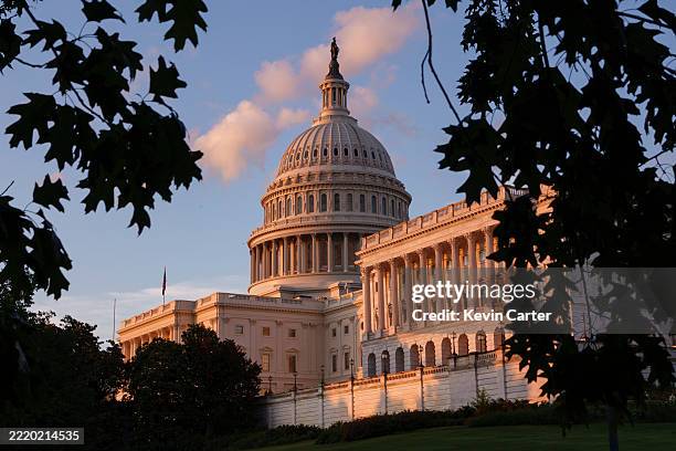 The U.S. Capitol Building is seen at sunset on June 18, 2025 in Washington, DC.