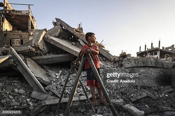 Daily life continues at Al-Shati refugee camp in the shadow of war in Gaza City, Gaza on June 19, 2025. Palestinians, who lost their homes due to the...