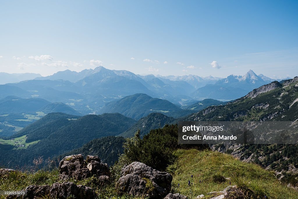 Mountain Landscape of Berchtesgaden National Park on a sunny day
