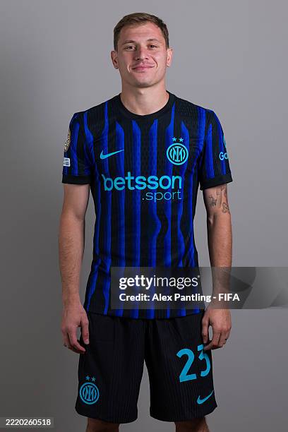 Nicolo Barella of FC Internazionale pose for a portrait during the official FIFA Club World Cup 2025 portrait session of FC Internazionale Milano on...