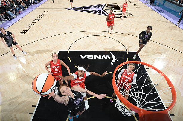 Chloe Bibby of the Golden State Valkryies drives to the basket during the game against the Indiana Fever on June 19, 2025 at Chase Center in San...