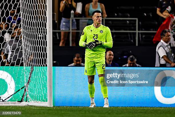 Suriname goalkeeper Etienne Vaessen watches the action during the Concacaf Gold Cup Group stage match between Suriname and Mexico on June 18 at AT&T...