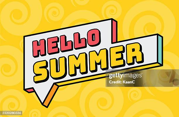 summer lettering. speech bubble shape. vector stock illustration - speaking foreign language stock illustrations